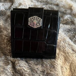 Brighton Black Croc-Embossed Wallet